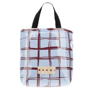 MARNI Plaid Print Tote Bag Men BLUE Shoulder Bags